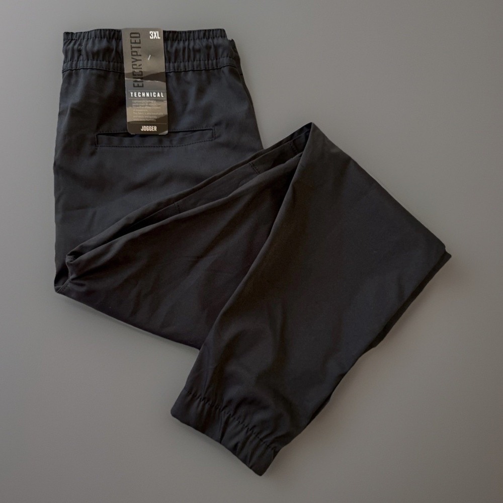 NWT Encrypted Technical Jogger Pants Black‎ Men's Size 3XL